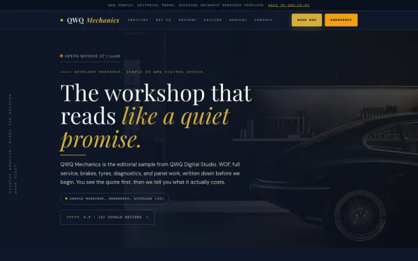 Editorial style sample website