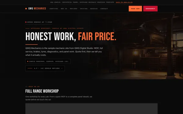 Industrial style sample website